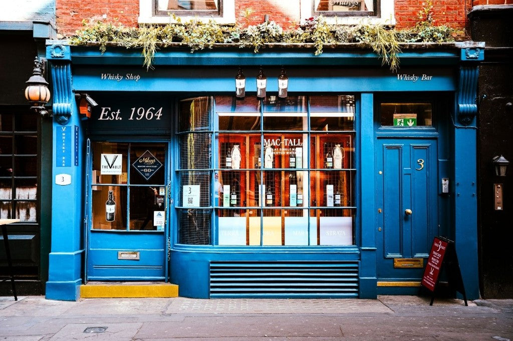 Milroy's of Soho shopfront at 3 Greek Street